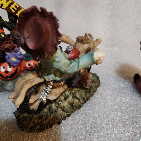 Halloween Figurine And Candle Holder Trio Set Witch Pumpkinhead Ghost - Picture 5 of 11